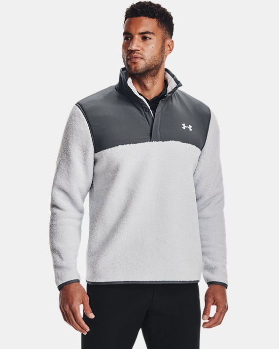 Men's UA SweaterFleece Pile Pullover, Gray, pdpMainDesktop image number 0